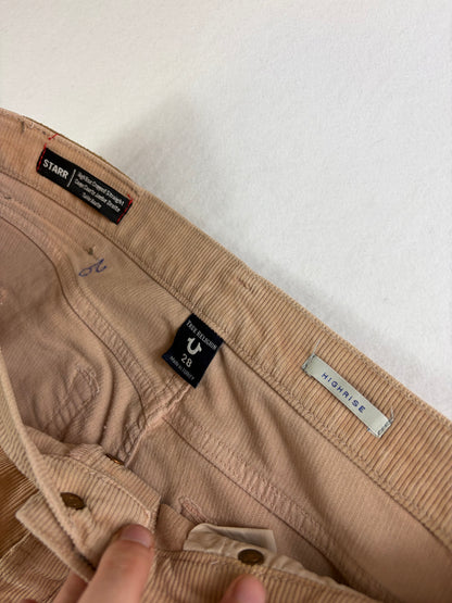 Pantaloni din corduroy de damă True Religion cu talie înaltă