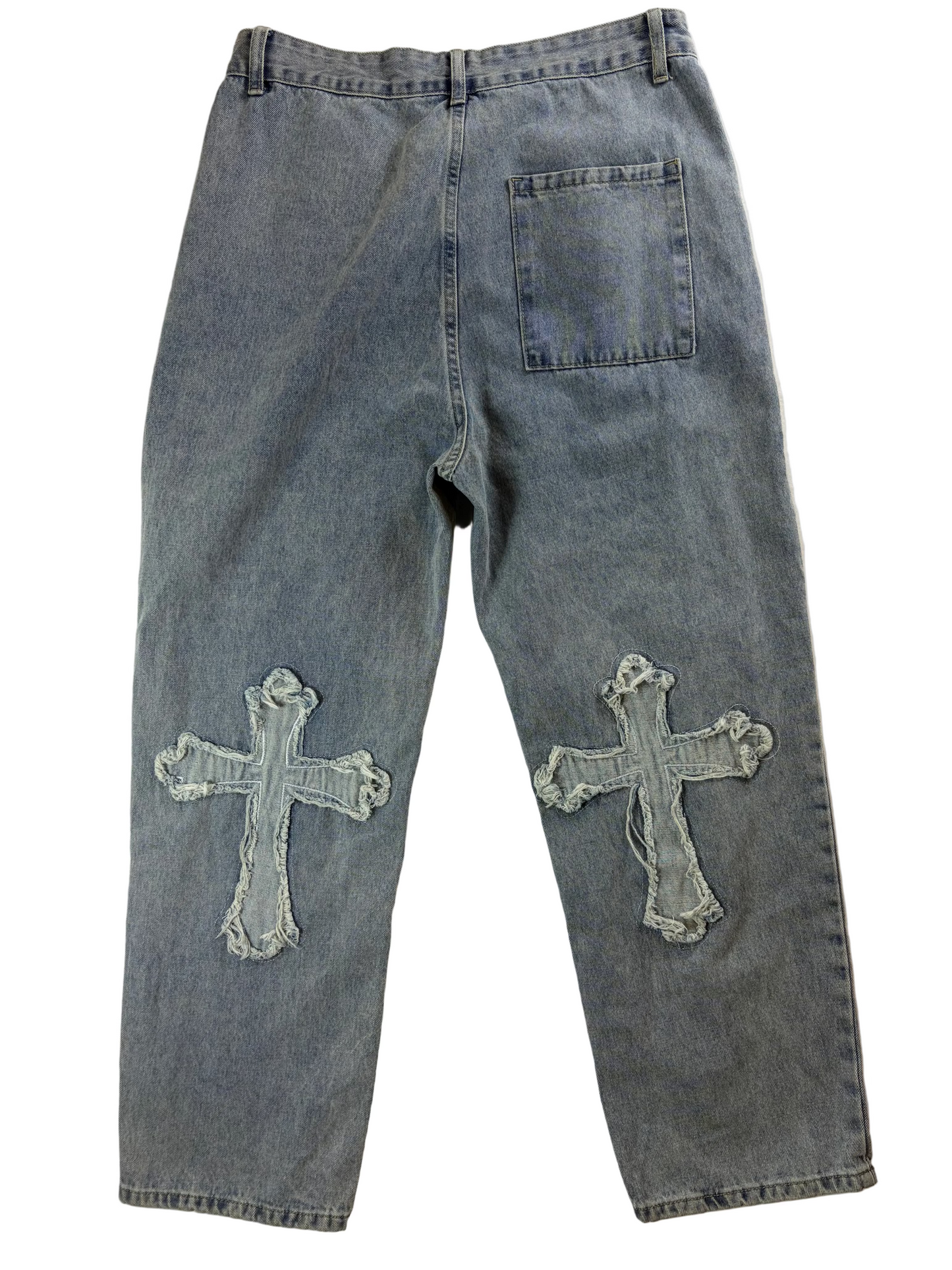 Bő szabású, Chrome Hearts ihlette uniszex farmer