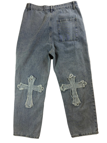 Bő szabású, Chrome Hearts ihlette uniszex farmer