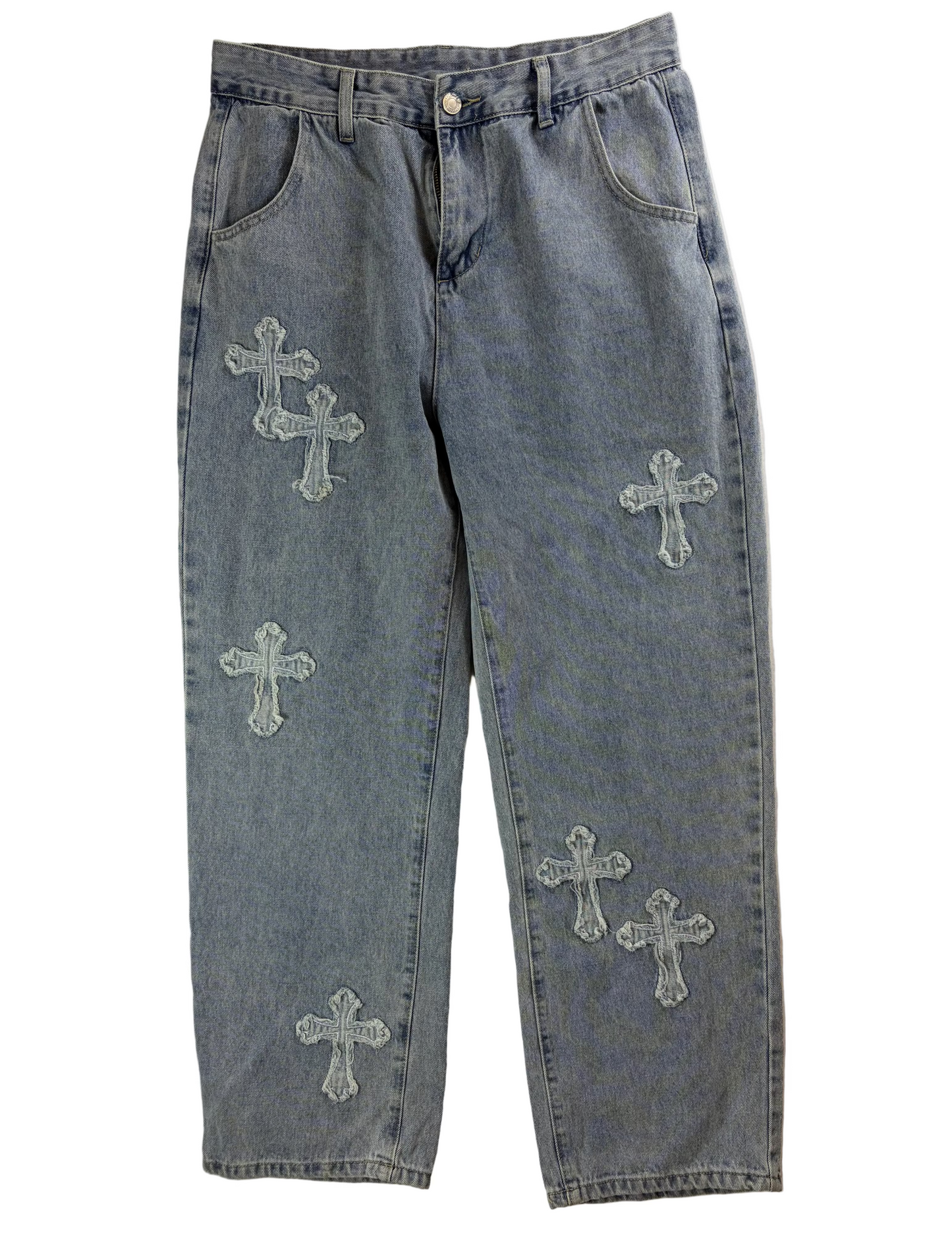 Bő szabású, Chrome Hearts ihlette uniszex farmer
