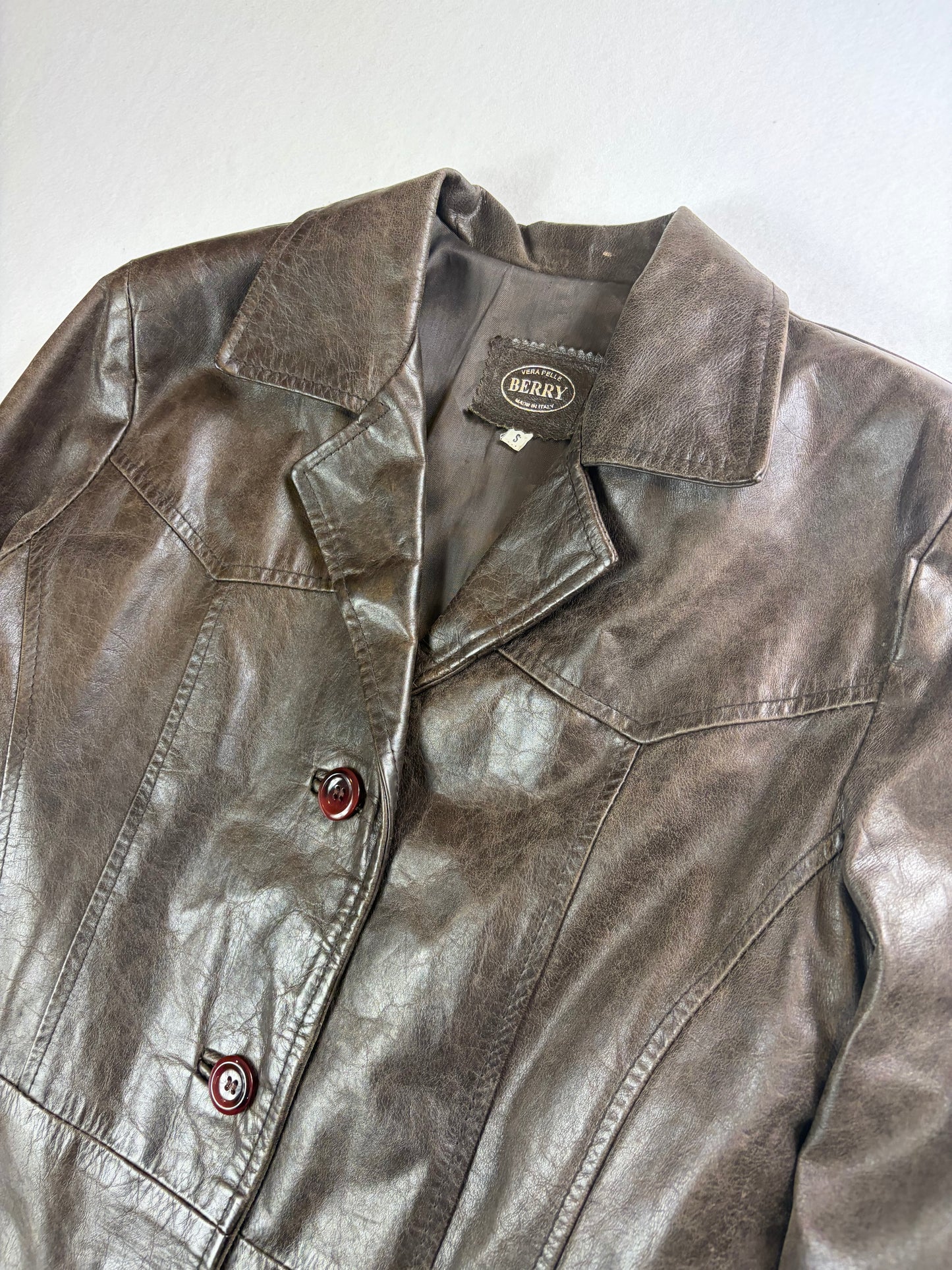 Palton din piele Vintage Vera Pelle pentru femei