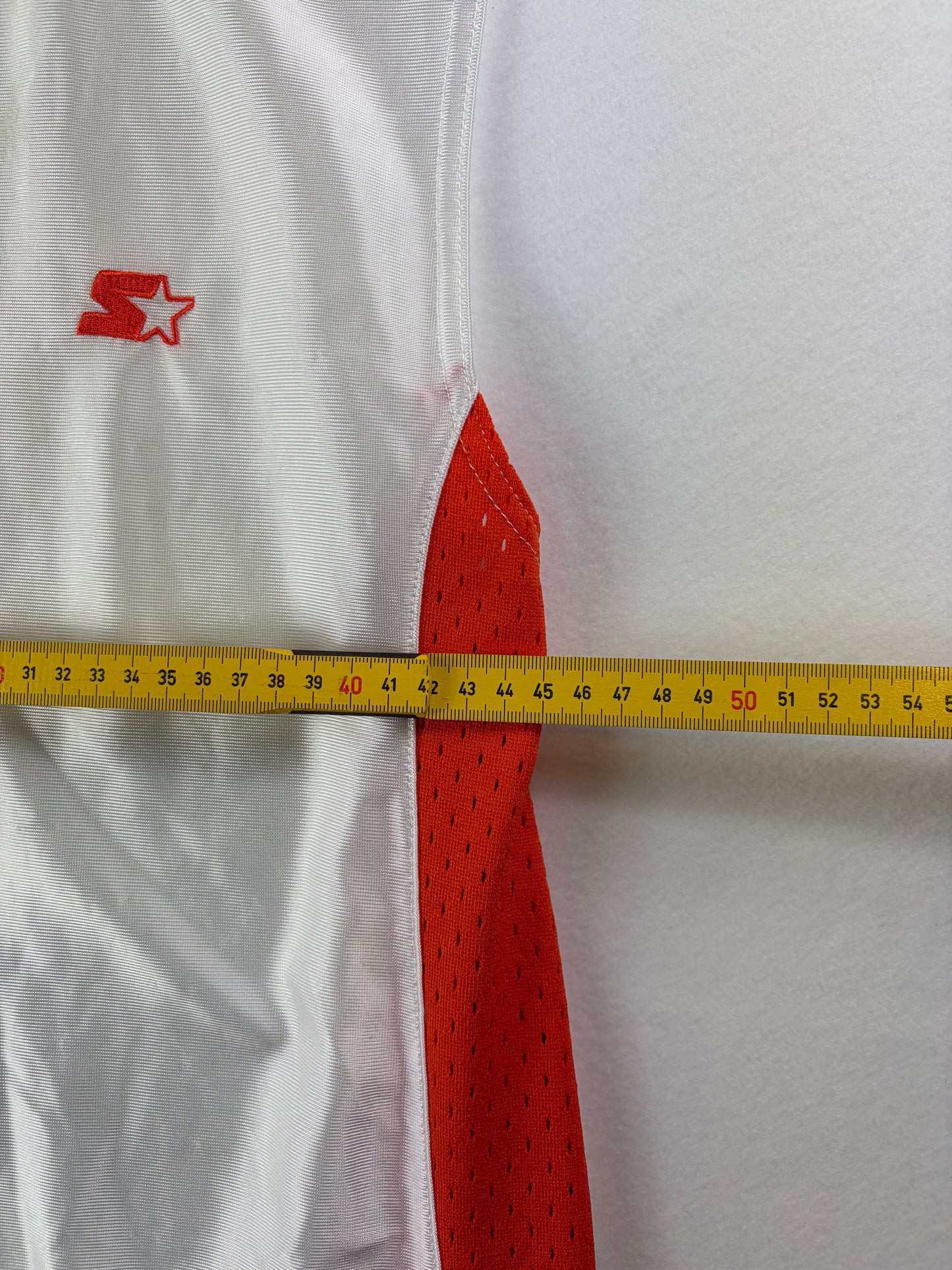 Tricou de baschet fără mâneci Starter, alb și roșu