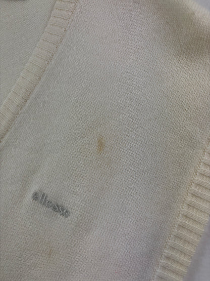 Vestă tricotată vintage Ellesse din lână bej