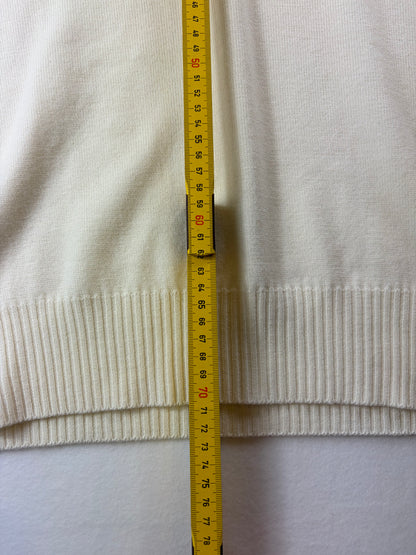 Vestă tricotată vintage Ellesse din lână bej