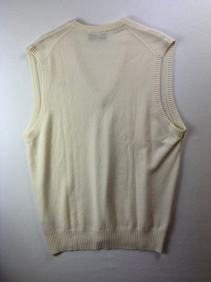 Vestă tricotată vintage Ellesse din lână bej