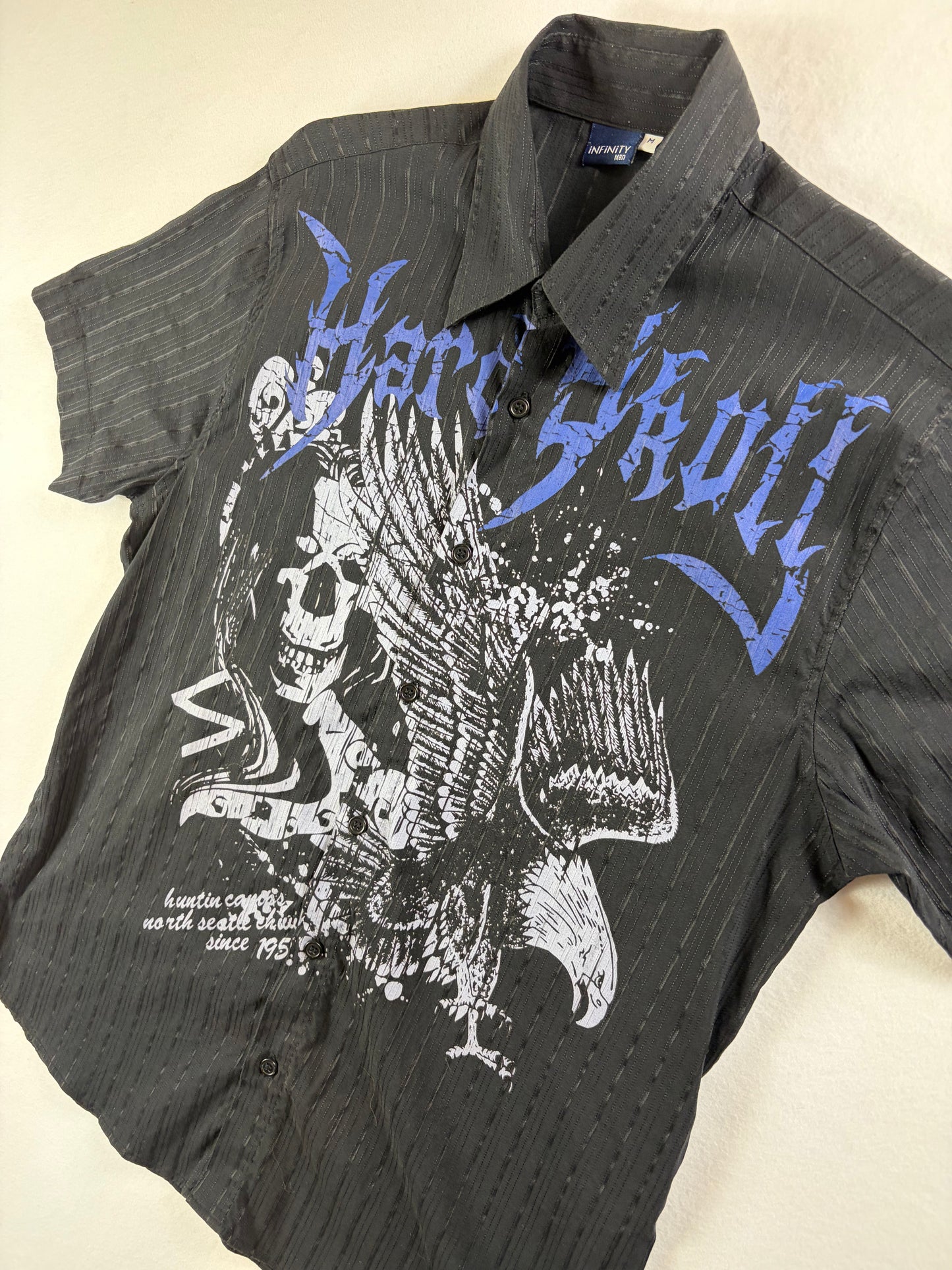 Cămașă cu mânecă scurtă în stil Rock Y2K „Hard Skull”