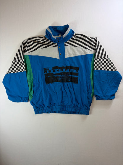 Geacă de vânt vintage din anii '80, cu tematică „Grand Prix”