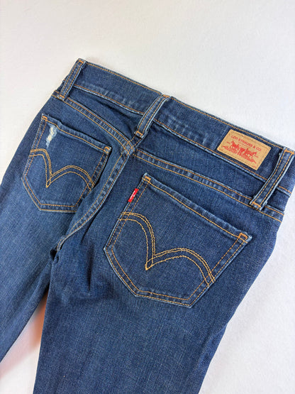 Levi Strauss & Co 524 női kopott, alacsony derekú skinny farmer