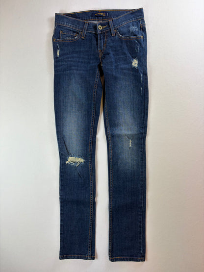 Levi Strauss & Co 524 női kopott, alacsony derekú skinny farmer
