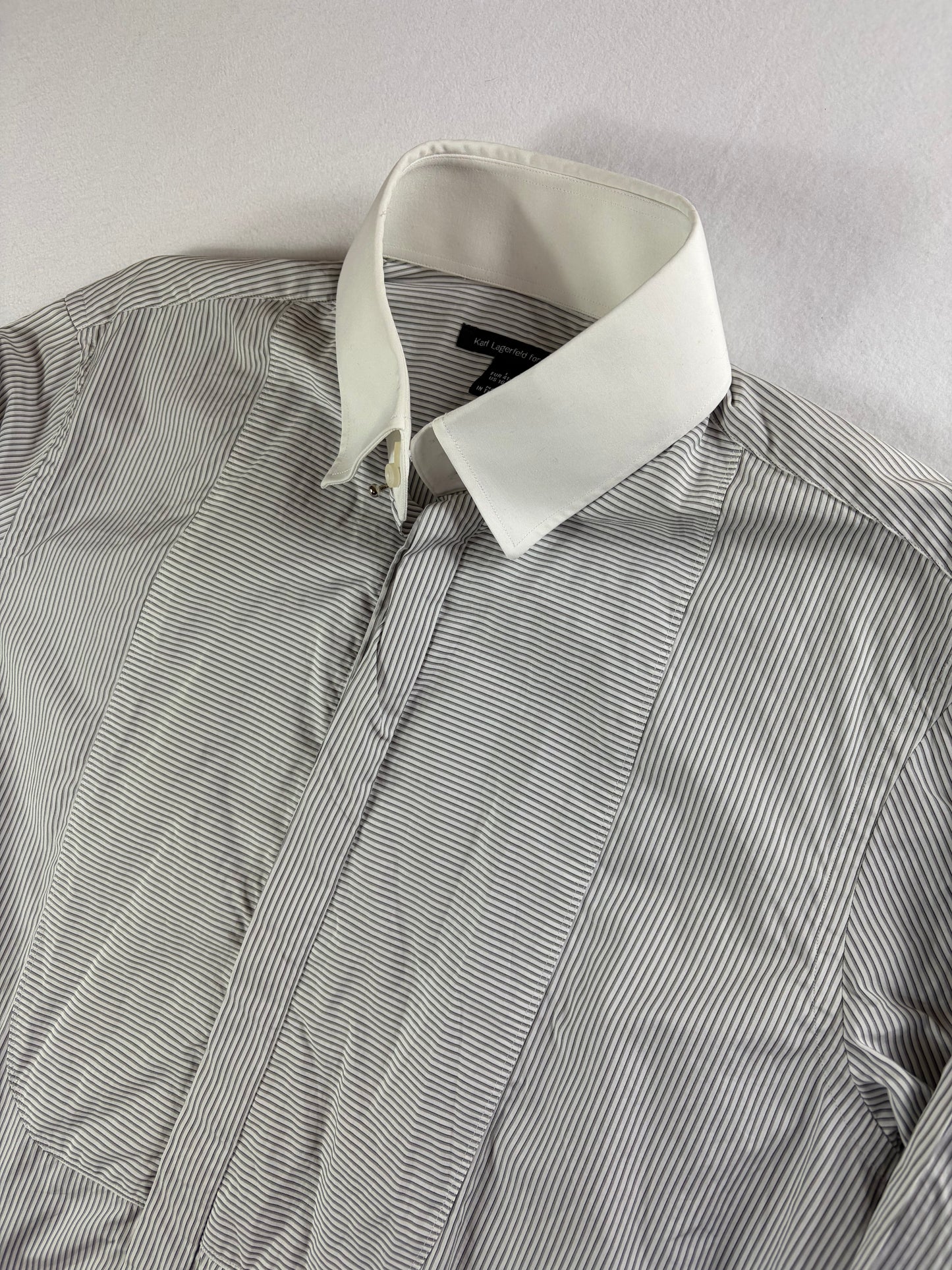 Karl Lagerfeld For H&M Pin Stripe Tux Shirt