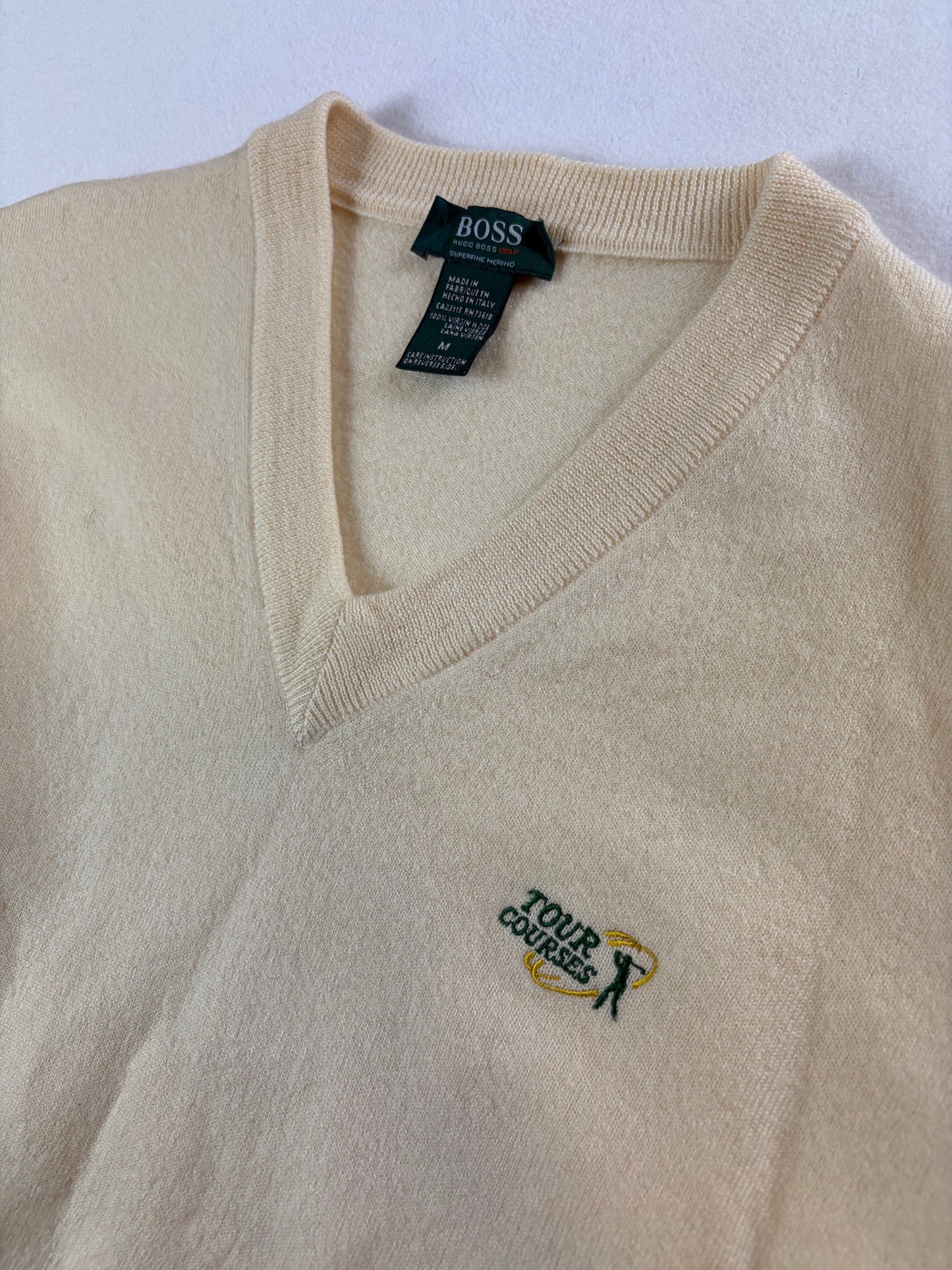 Vintage Hugo Boss gyapjú golfpulóver