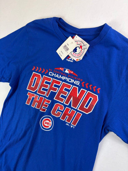 MLB x Chicago Cubs Majestic 2018 Postseason Locker Room Wild Card Defend T-Shirt