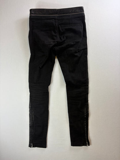 Blugi de damă din piele AllSaints, stil biker