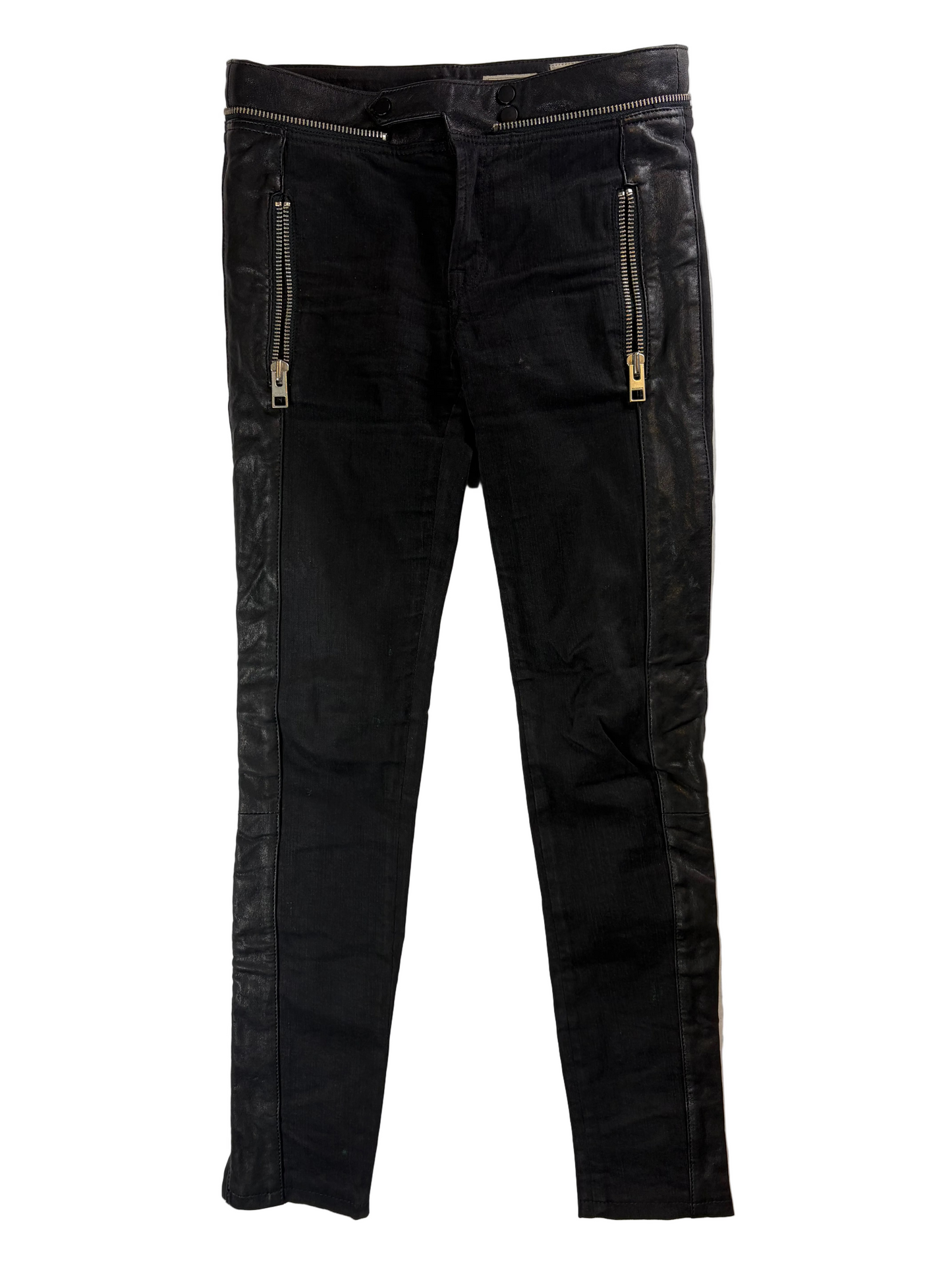 Blugi de damă din piele AllSaints, stil biker