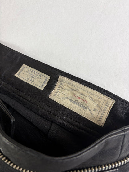Blugi de damă din piele AllSaints, stil biker