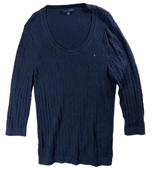 Pulover Tommy Hilfiger pentru femei, tricotat cu model împletit