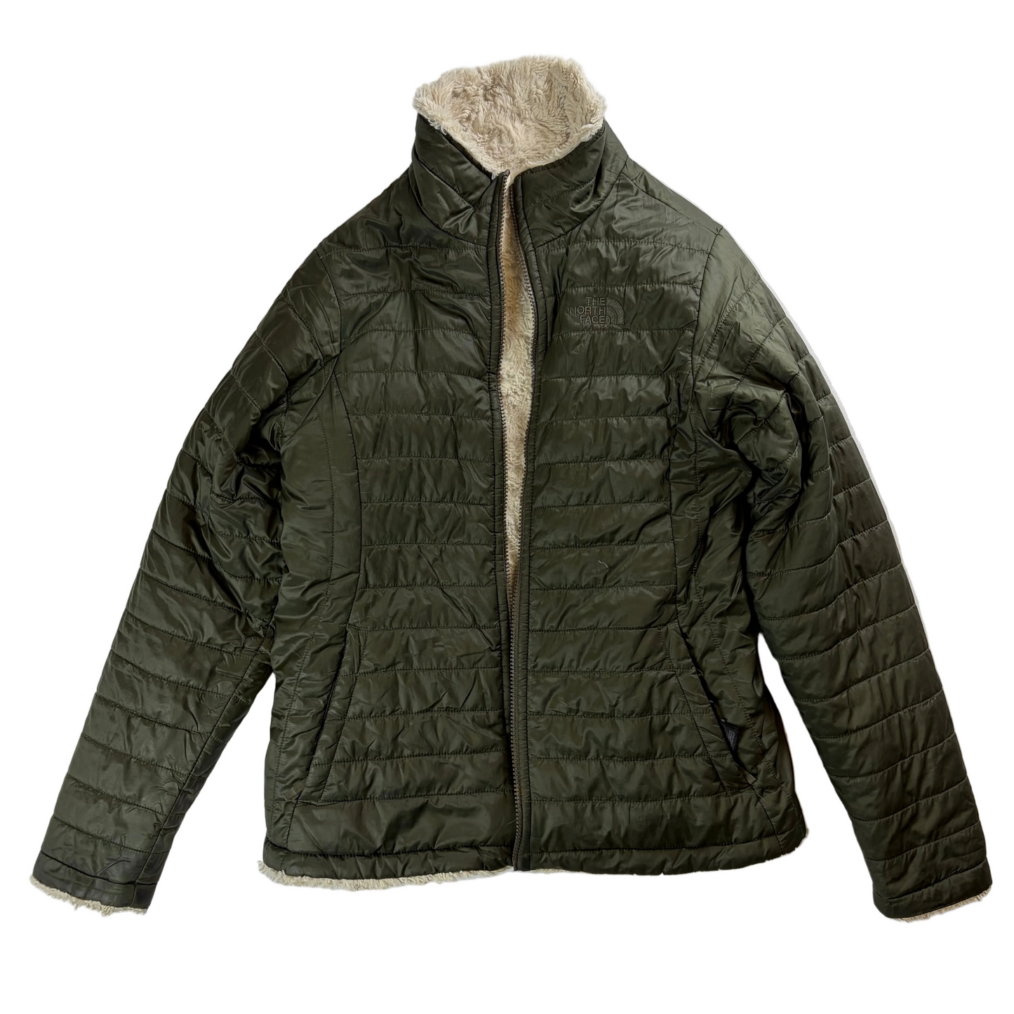 Jachetă The North Face reversibilă din fleece/matlasată pentru femei
