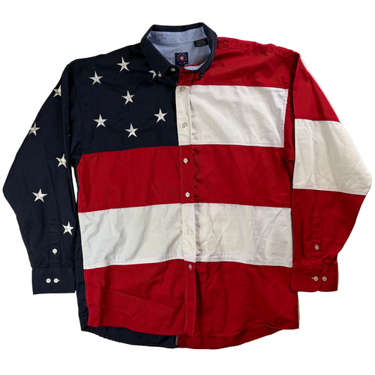 Tricou polo cu mânecă lungă Panhandle „Drapelul American”