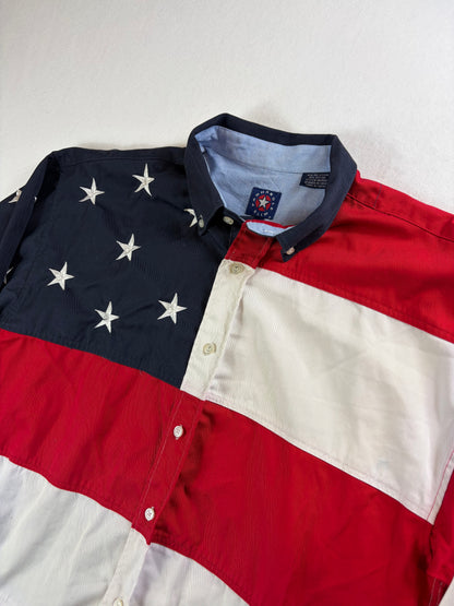 Tricou polo cu mânecă lungă Panhandle „Drapelul American”