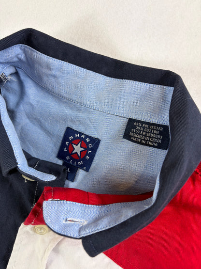 Tricou polo cu mânecă lungă Panhandle „Drapelul American”
