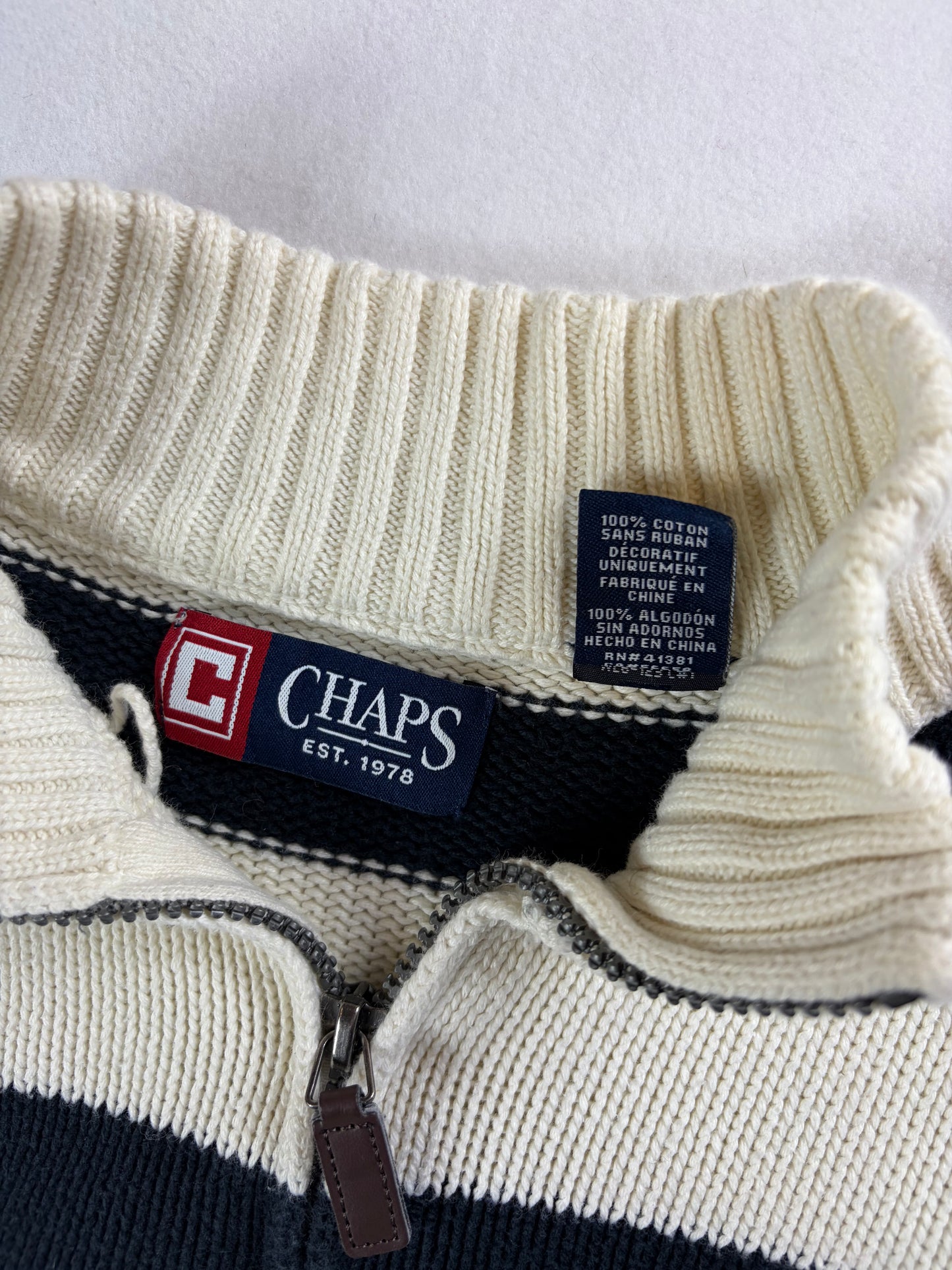Pulover Chaps by Ralph Lauren tricotat cu fermoar 3/4