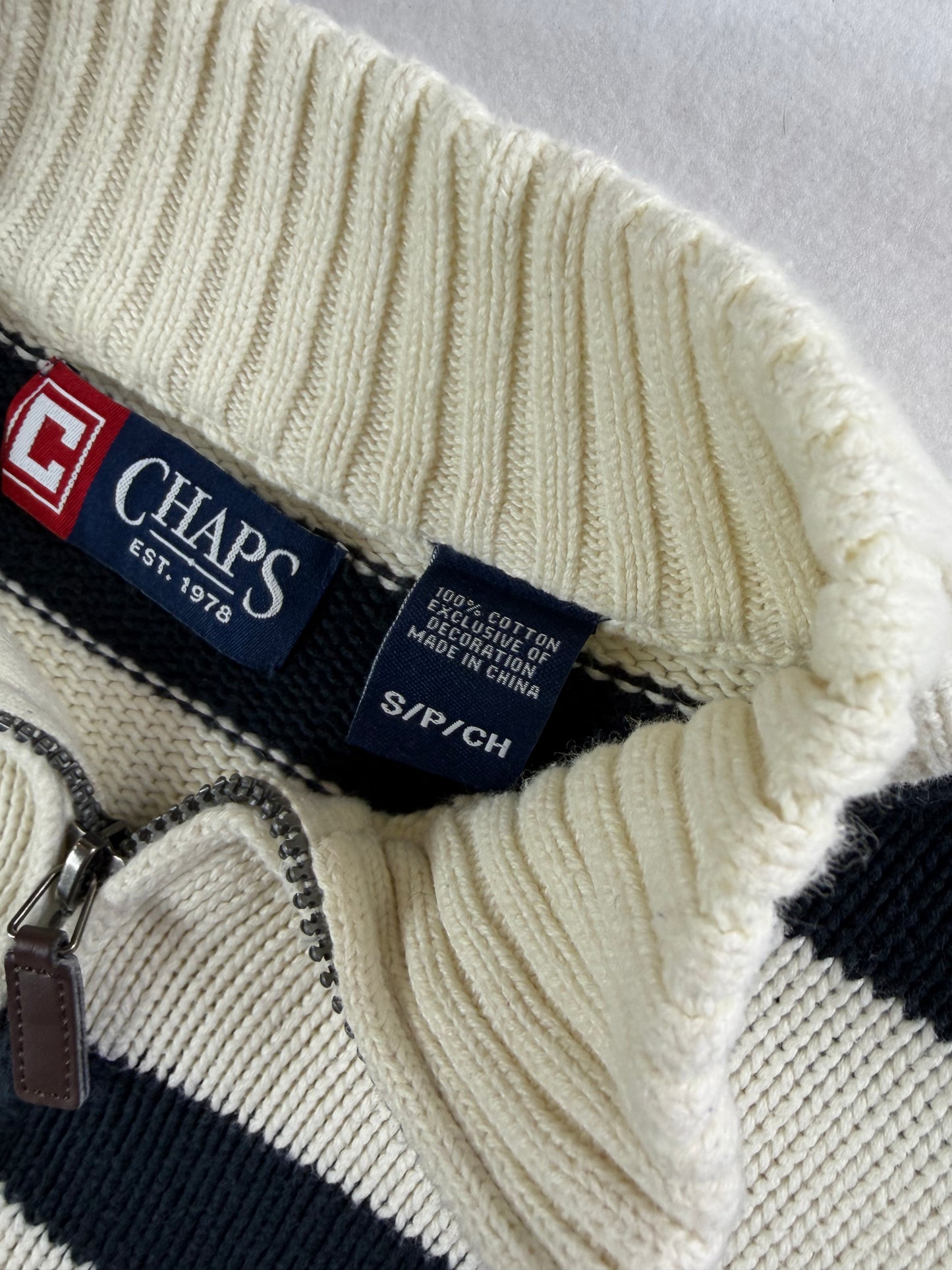Pulover Chaps by Ralph Lauren tricotat cu fermoar 3/4