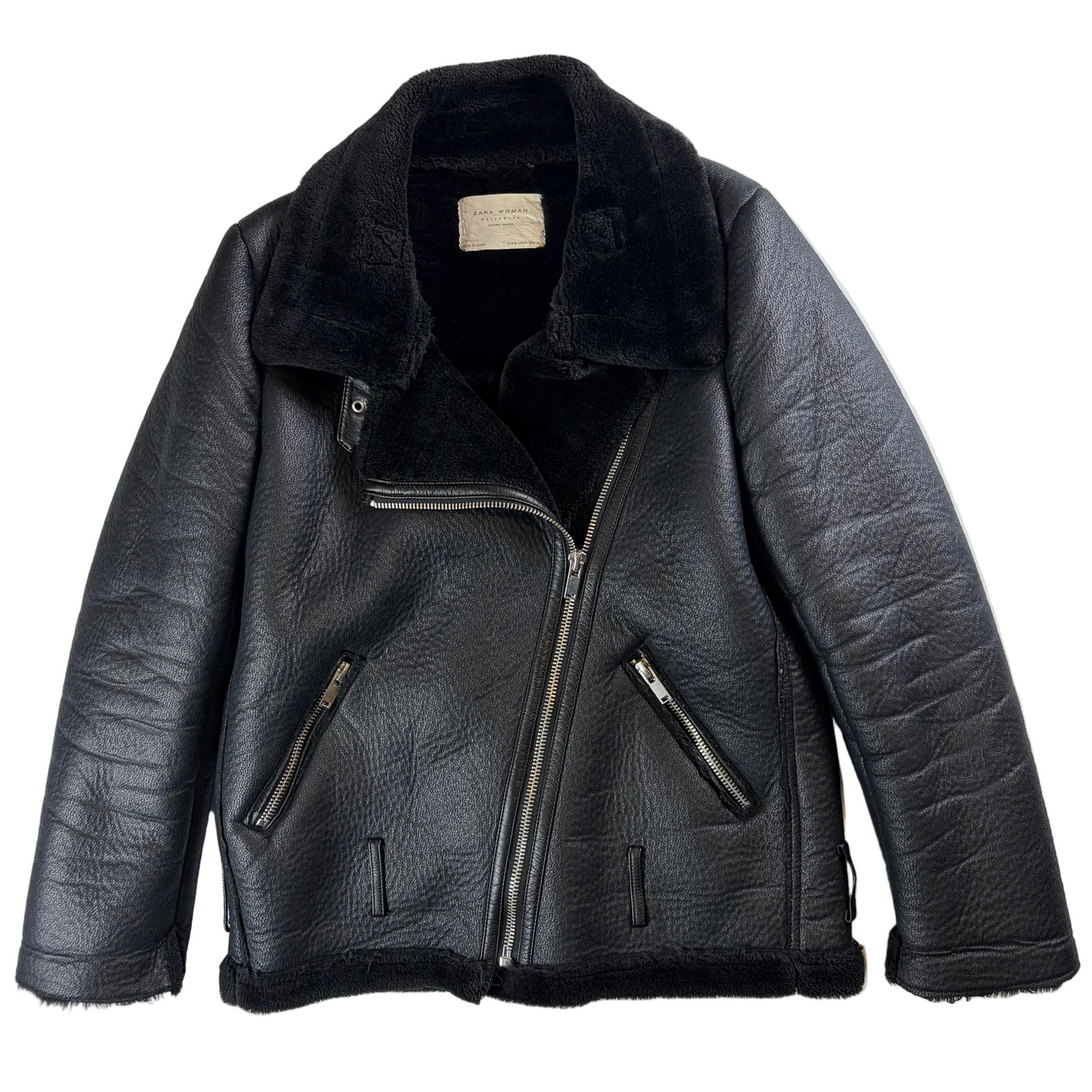 Geacă Aviator Neagră de Damă Zara