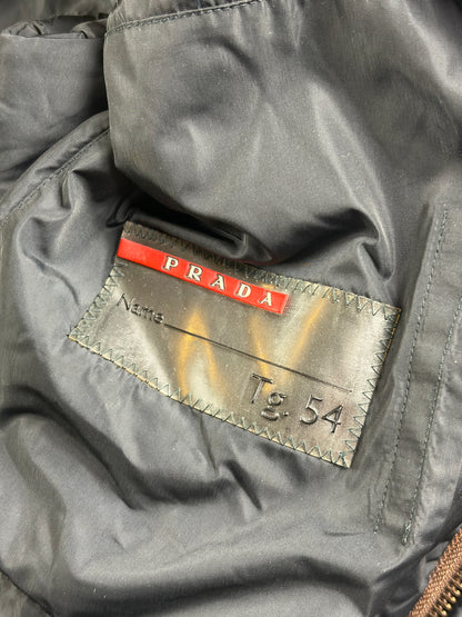 Prada SGV135 MAT. 10A Palton cu glugă din lână maro