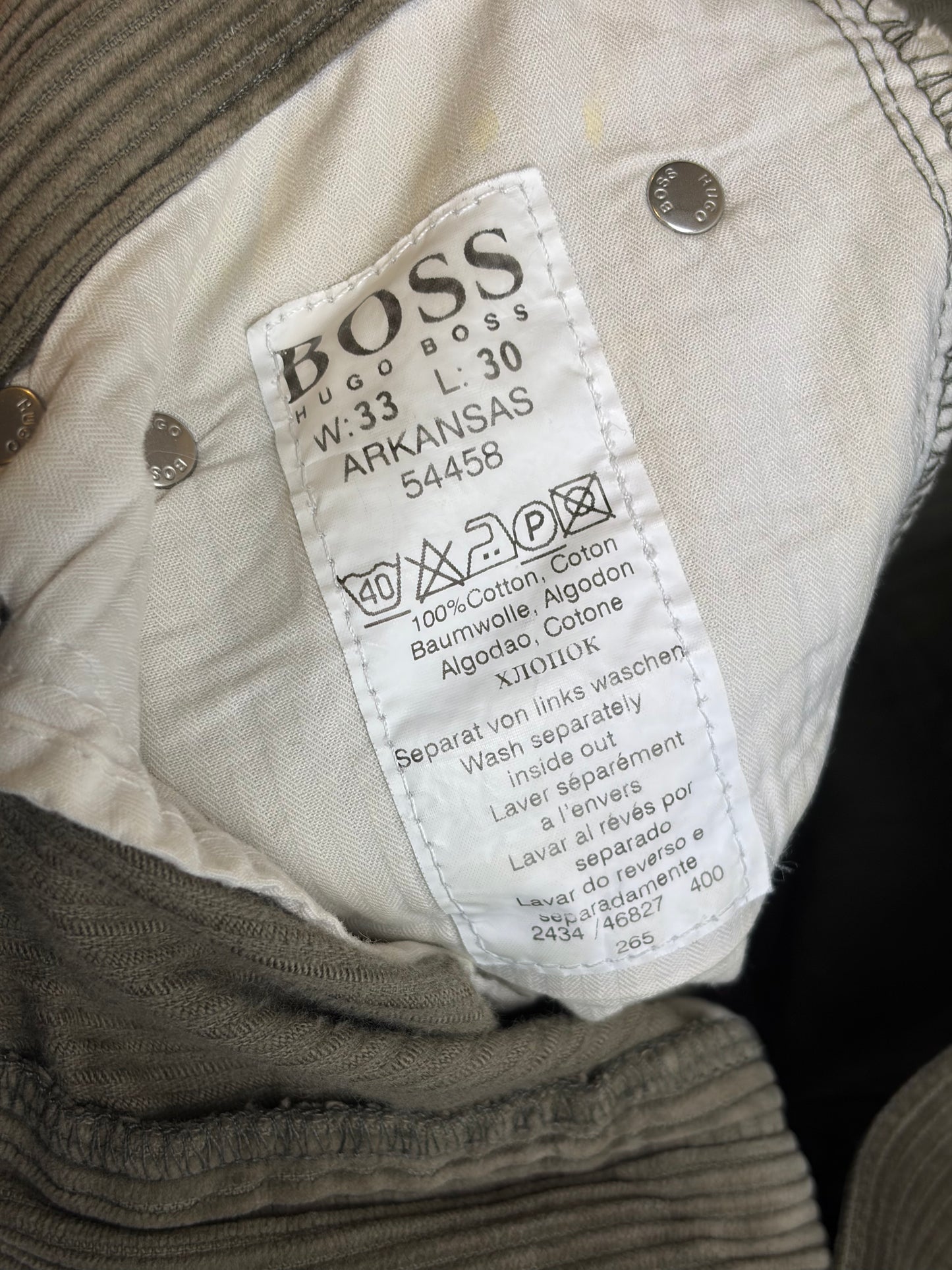 Pantaloni din velur Hugo Boss