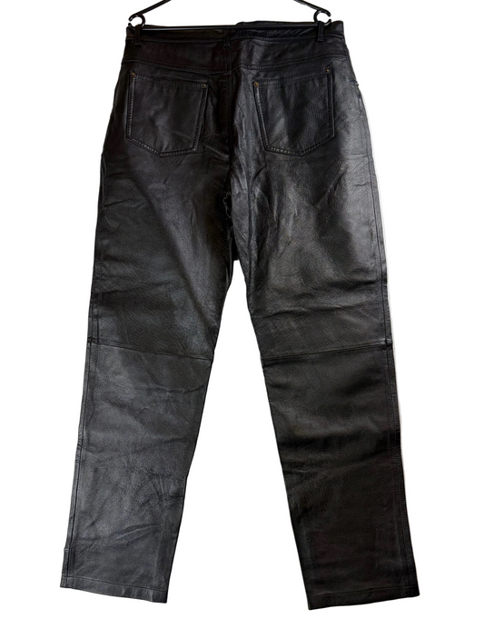 Pantaloni Vintage din Piele Naturală