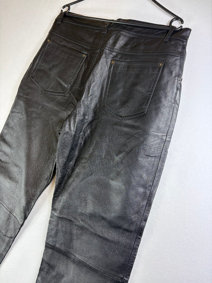 Pantaloni Vintage din Piele Naturală