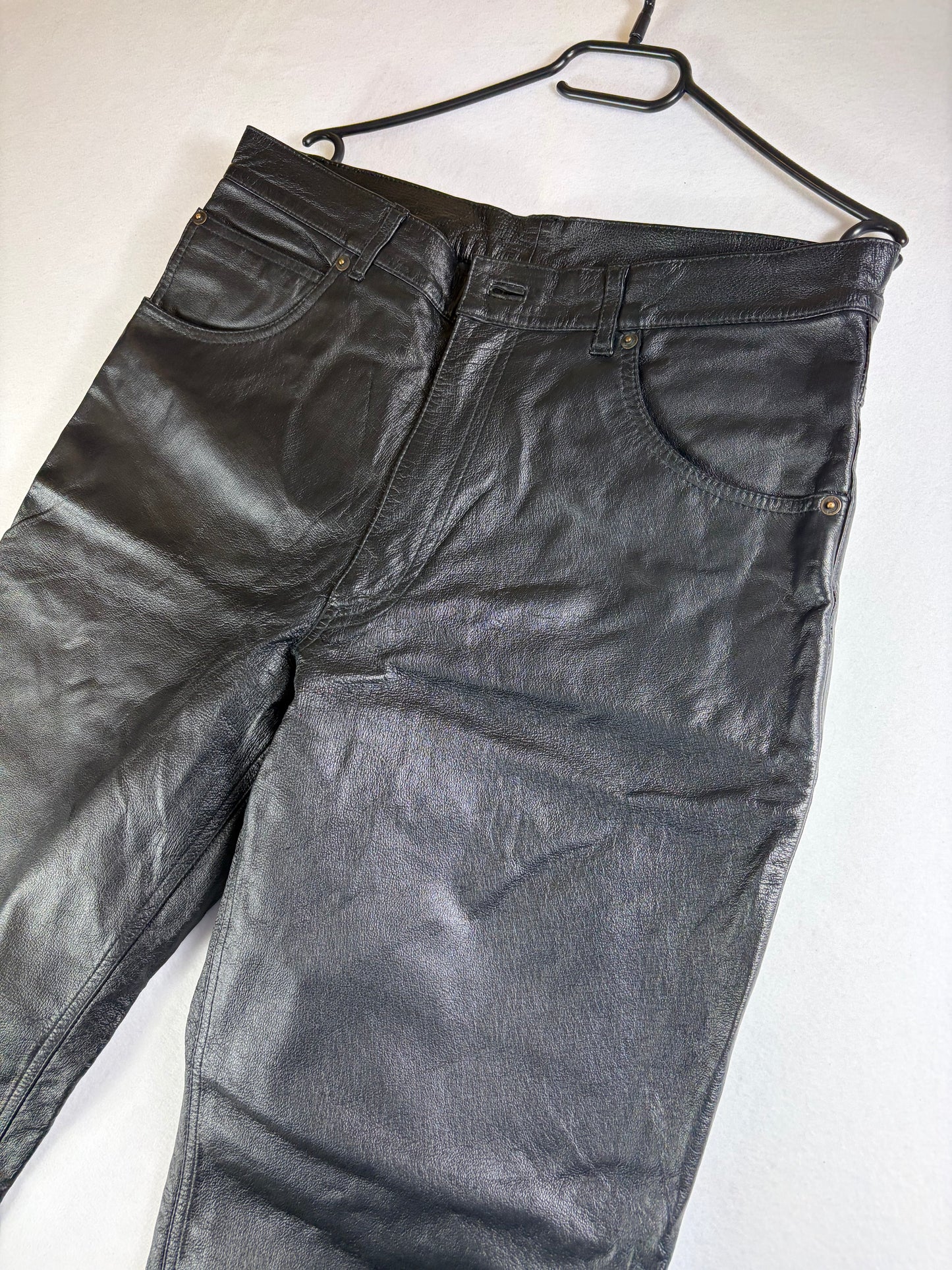 Pantaloni Vintage din Piele Naturală