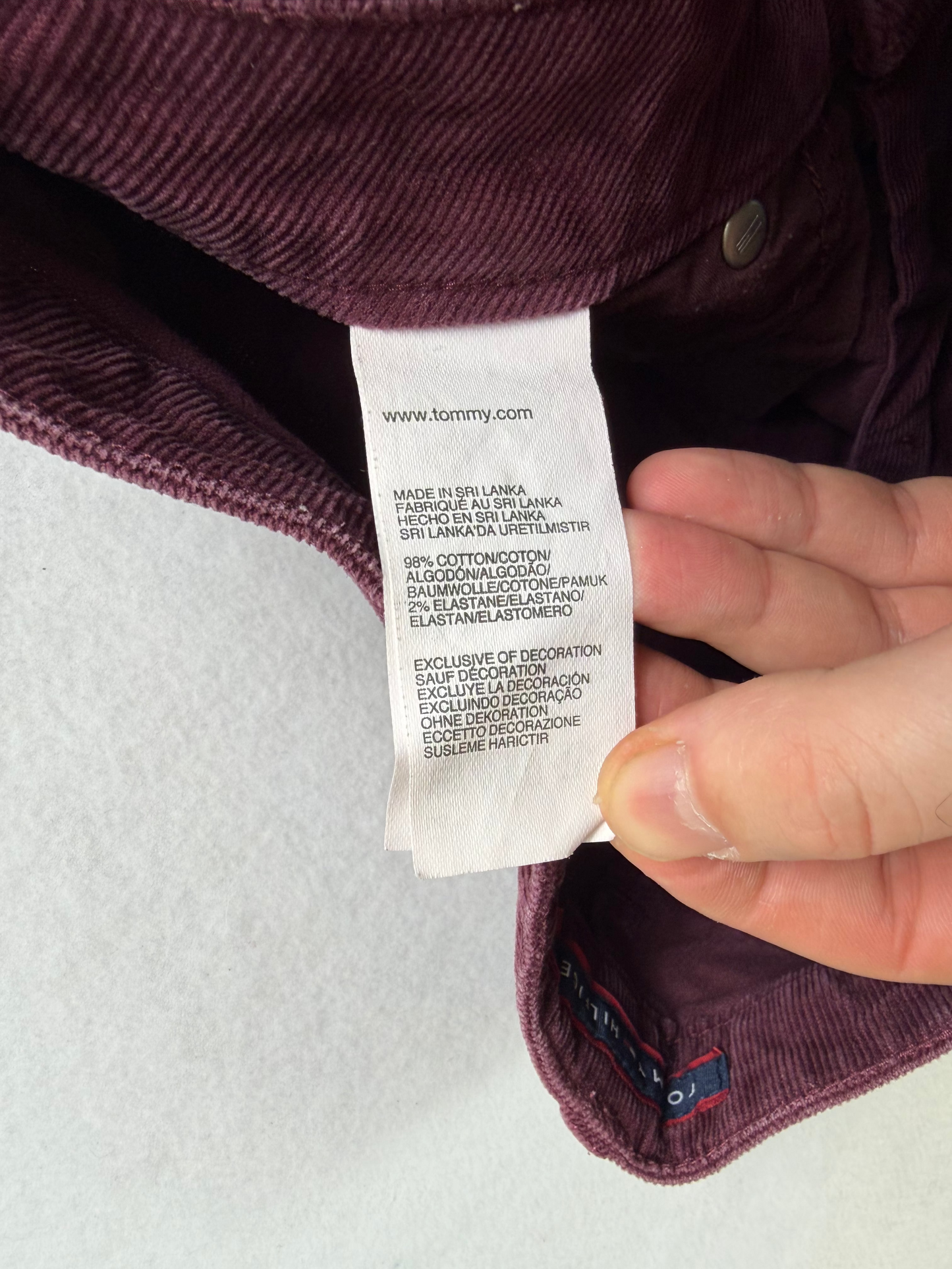 Pantaloni din velur Tommy Hilfiger de damă