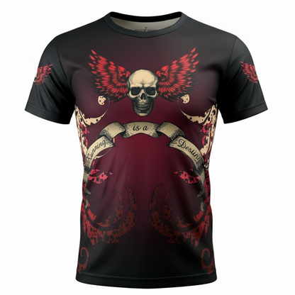 Tricou cu imprimeu Craniu în Stil Y2K