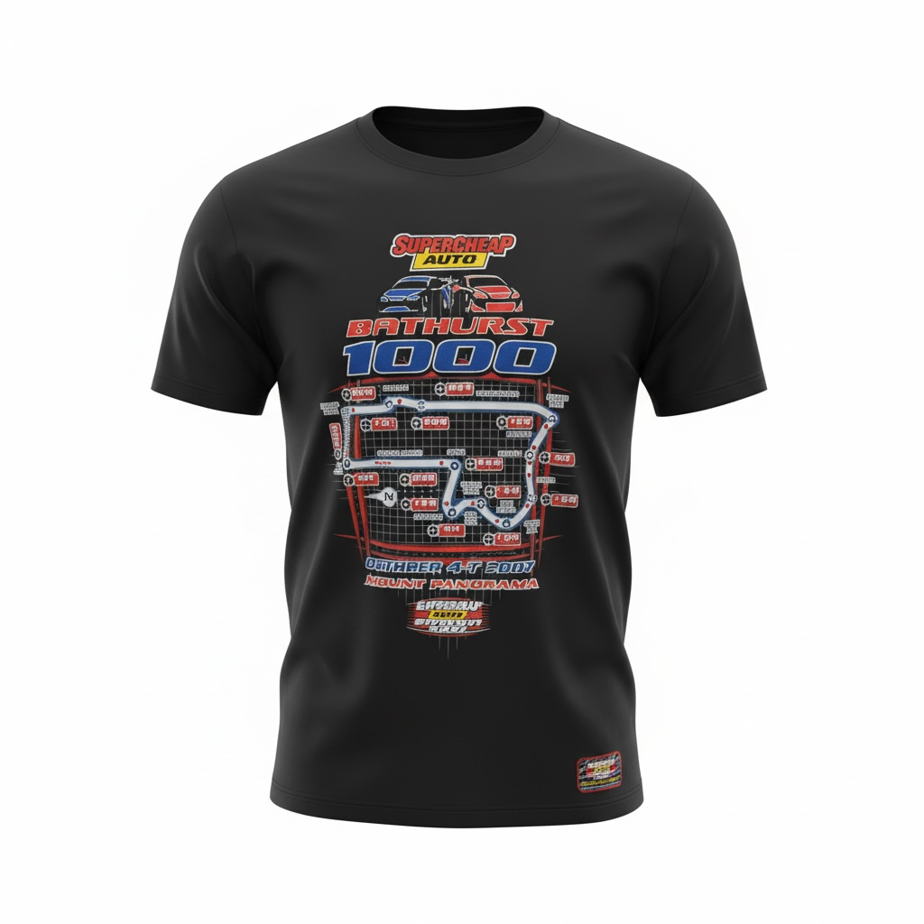 Y2K ausztrál szuperolcsó autós Bathurst 1000 póló