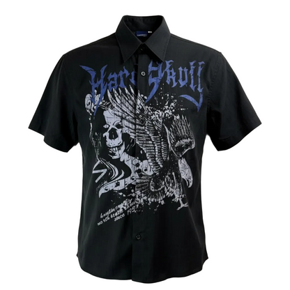 Cămașă cu mânecă scurtă în stil Rock Y2K „Hard Skull”
