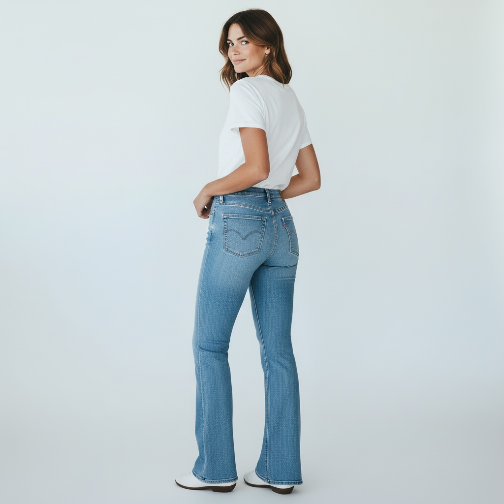 Levi Strauss & Co 725 Magas derekú Bootcut Női Farmernadrág