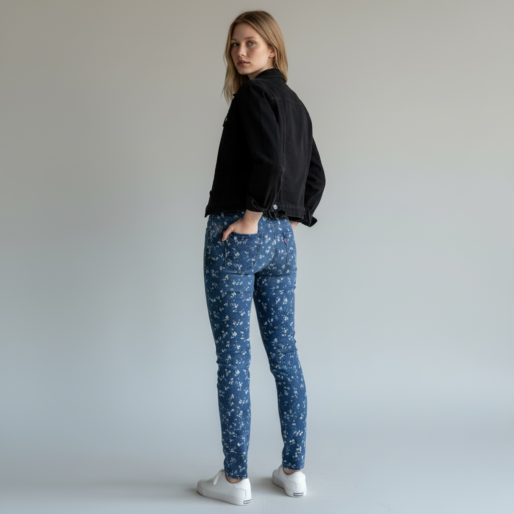 Levi Strauss & Co női virágmintás "leggins" farmernadrág