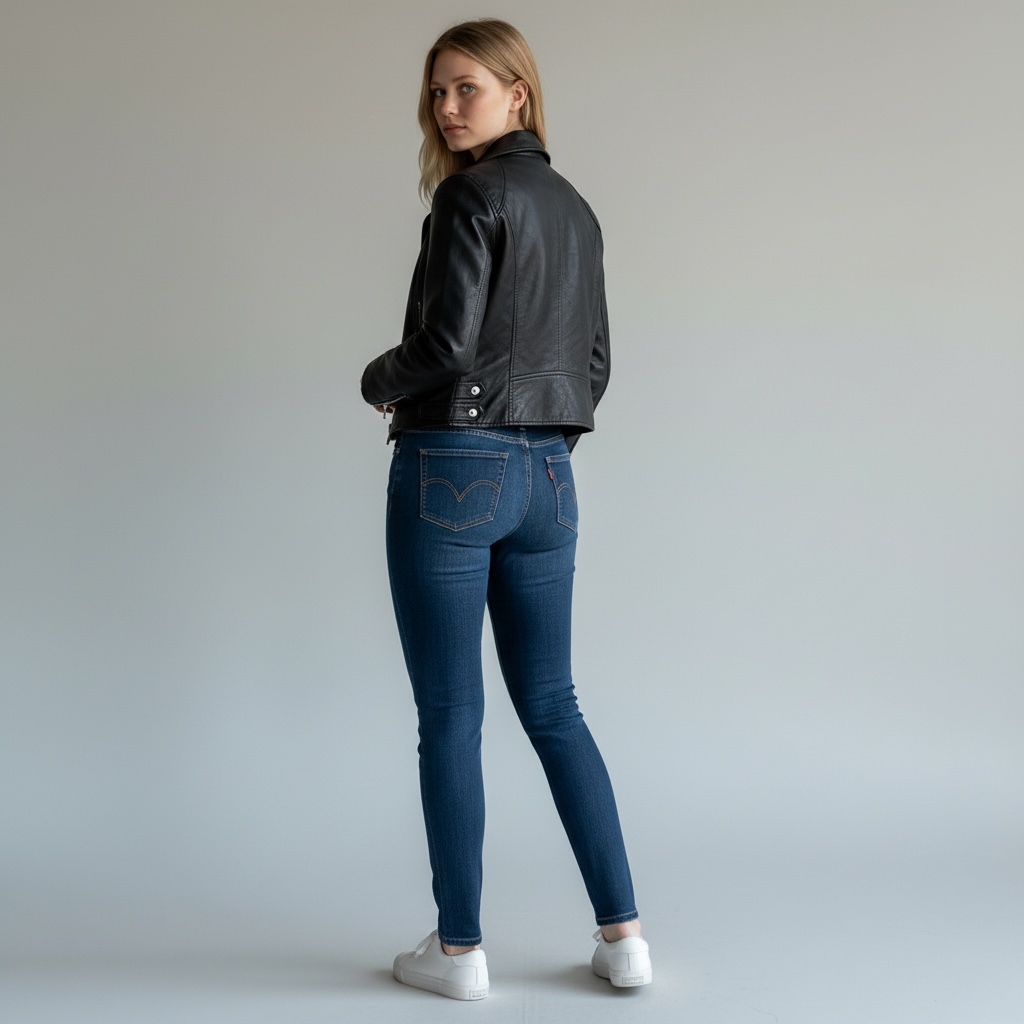 Levi Strauss & Co 524 női kopott, alacsony derekú skinny farmer