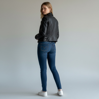 Levi Strauss & Co 524 női kopott, alacsony derekú skinny farmer