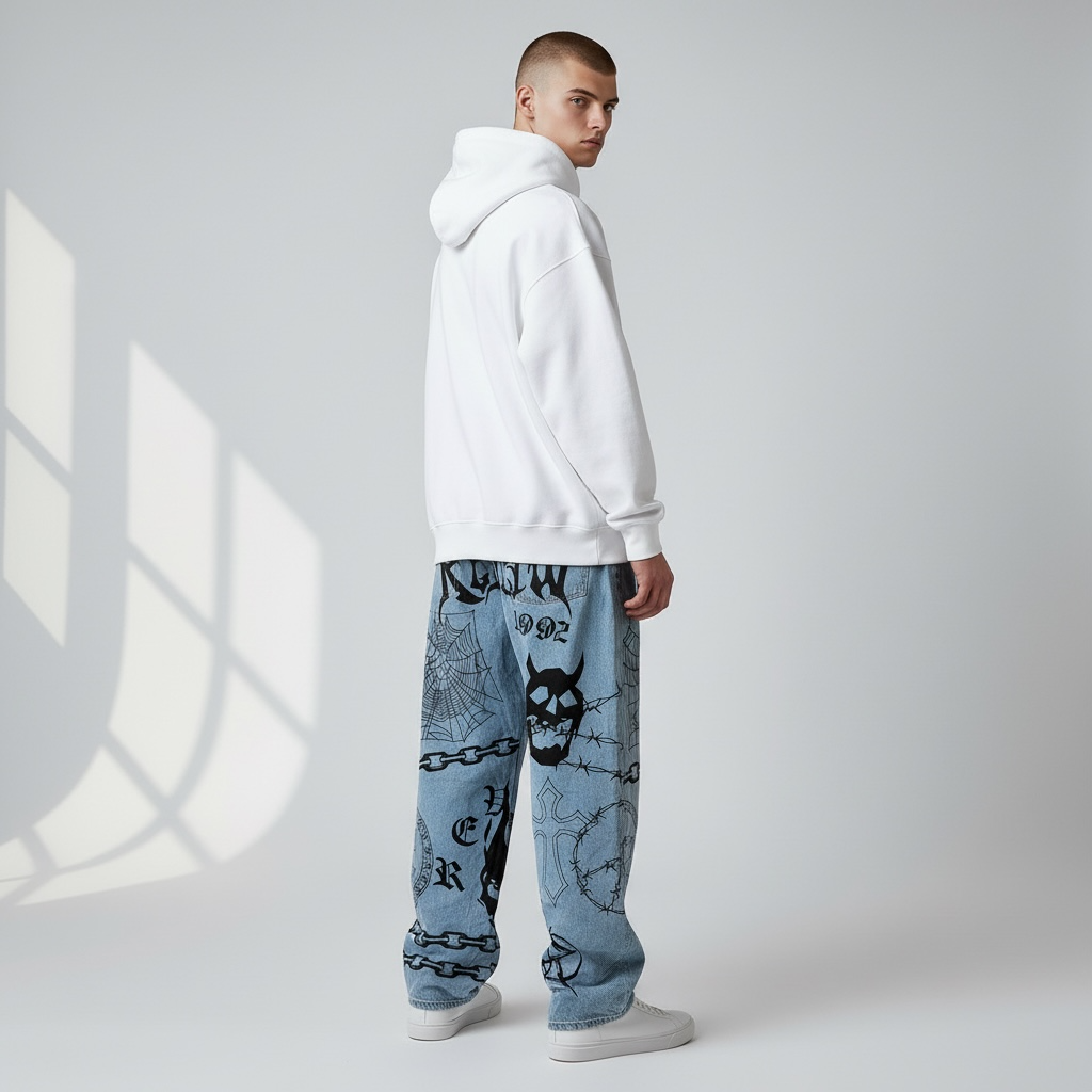 Y2K Szuper Baggy Unisex Farmernadrág Teszt
